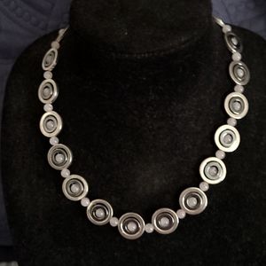Hand crafted rose quartz and hematite necklace